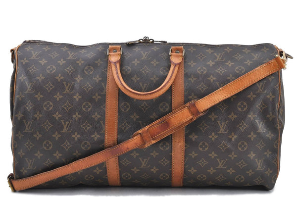 Auth LOUIS VUITTON Monogram Keepall Bandouliere 55 Boston Bag M41414 LV H8214