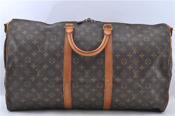 Auth LOUIS VUITTON Monogram Keepall Bandouliere 55 Boston Bag M41414 LV H8214