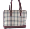 Authentic BURBERRY Nova Check Shoulder Tote Bag Canvas Leather Beige Red H8220