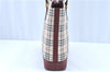 Authentic BURBERRY Nova Check Shoulder Tote Bag Canvas Leather Beige Red H8220