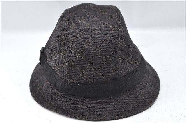 Authentic GUCCI Bucket Hat GG Canvas Size L 030367 Brown H8223