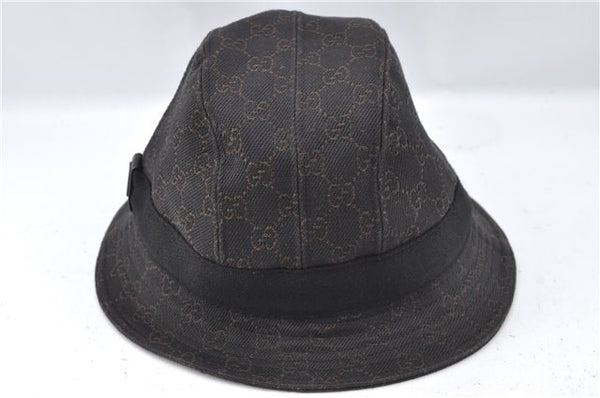 Authentic GUCCI Bucket Hat GG Canvas Size L 030367 Brown H8223