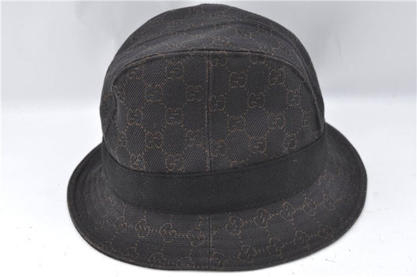 Authentic GUCCI Bucket Hat GG Canvas Size L 030367 Brown H8223