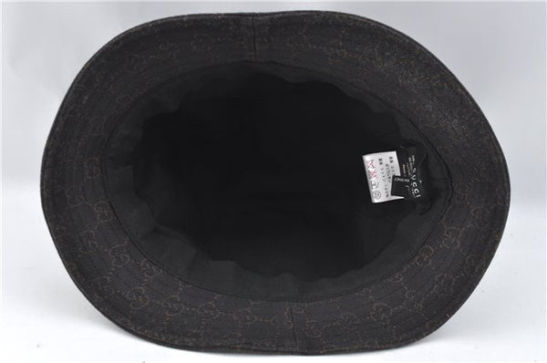 Authentic GUCCI Bucket Hat GG Canvas Size L 030367 Brown H8223