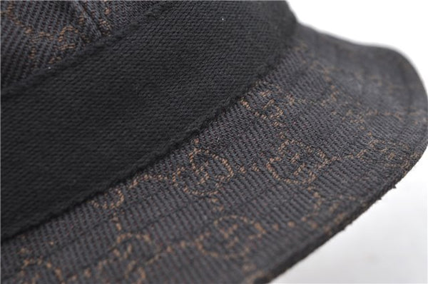 Authentic GUCCI Bucket Hat GG Canvas Size L 030367 Brown H8223