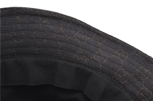 Authentic GUCCI Bucket Hat GG Canvas Size L 030367 Brown H8223
