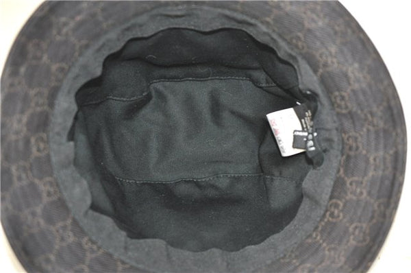 Authentic GUCCI Bucket Hat GG Canvas Size L 030367 Brown H8223