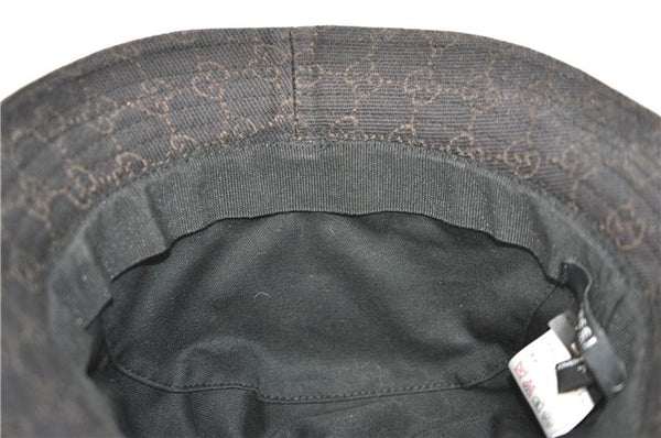 Authentic GUCCI Bucket Hat GG Canvas Size L 030367 Brown H8223
