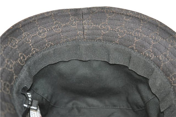 Authentic GUCCI Bucket Hat GG Canvas Size L 030367 Brown H8223