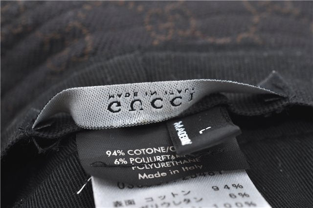 Authentic GUCCI Bucket Hat GG Canvas Size L 030367 Brown H8223