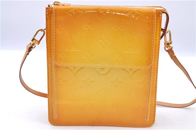Auth LOUIS VUITTON Monogram Vernis Mott Shoulder Hand Bag Yellow M91059 LV H8225