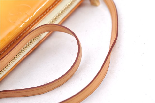 Auth LOUIS VUITTON Monogram Vernis Mott Shoulder Hand Bag Yellow M91059 LV H8225