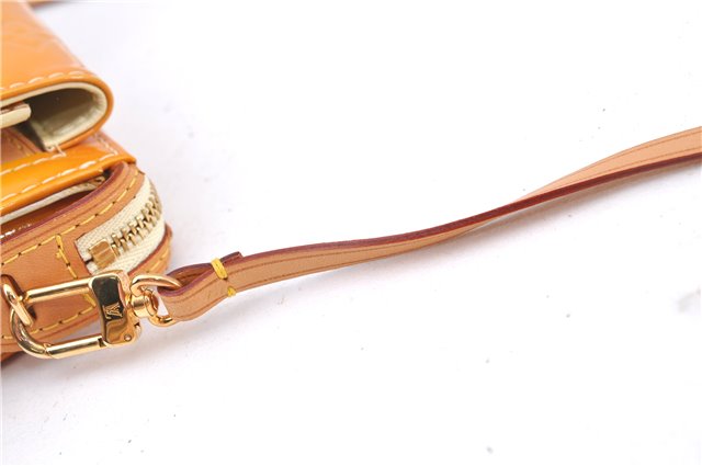 Auth LOUIS VUITTON Monogram Vernis Mott Shoulder Hand Bag Yellow M91059 LV H8225