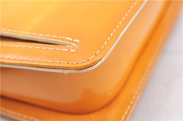 Auth LOUIS VUITTON Monogram Vernis Mott Shoulder Hand Bag Yellow M91059 LV H8225