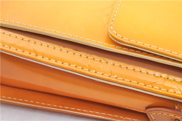 Auth LOUIS VUITTON Monogram Vernis Mott Shoulder Hand Bag Yellow M91059 LV H8225