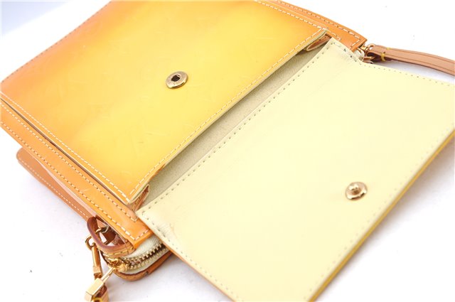 Auth LOUIS VUITTON Monogram Vernis Mott Shoulder Hand Bag Yellow M91059 LV H8225