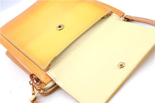 Auth LOUIS VUITTON Monogram Vernis Mott Shoulder Hand Bag Yellow M91059 LV H8225