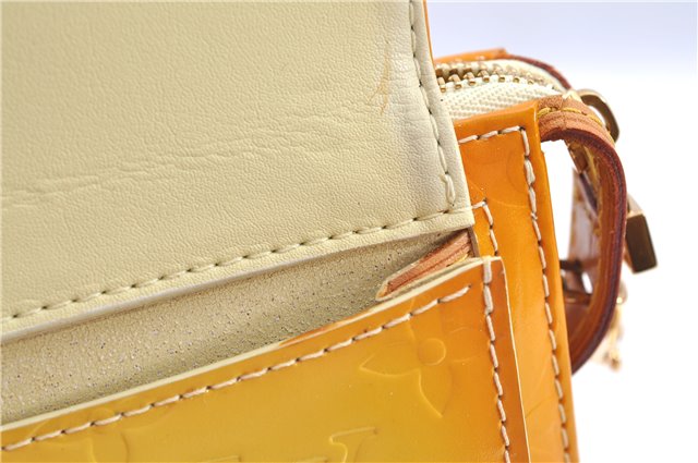 Auth LOUIS VUITTON Monogram Vernis Mott Shoulder Hand Bag Yellow M91059 LV H8225