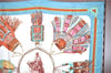 Authentic HERMES Carre 90 Scarf "GUIRS DU DESERT" Silk Light Blue H8232