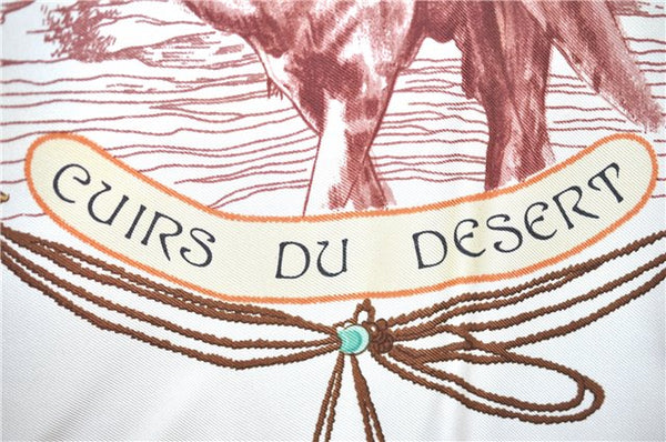 Authentic HERMES Carre 90 Scarf "GUIRS DU DESERT" Silk Light Blue H8232