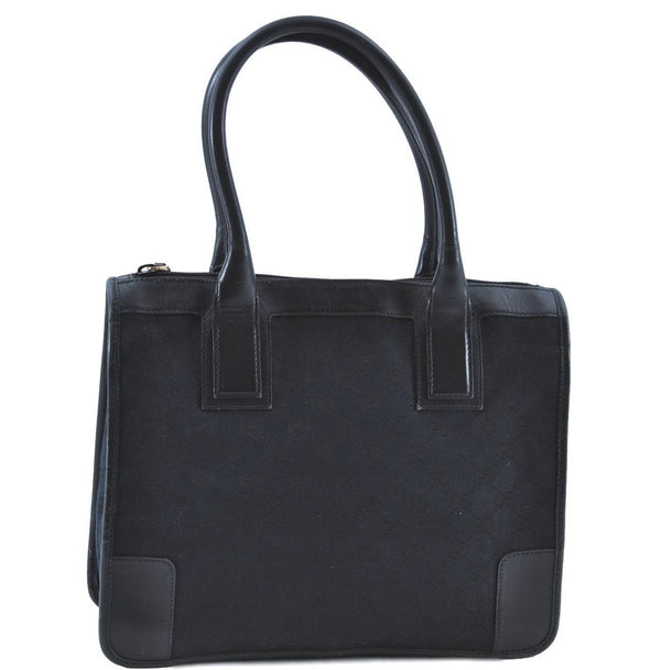 Authentic GUCCI Shoulder Tote Bag Purse GG Canvas Leather 0000855 Black H8236