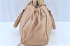 Authentic MIU MIU Leather 2Way Shoulder Hand Bag Beige H8243