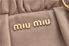 Authentic MIU MIU Leather 2Way Shoulder Hand Bag Beige H8243