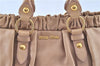 Authentic MIU MIU Leather 2Way Shoulder Hand Bag Beige H8243