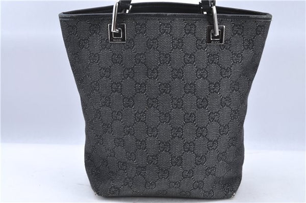 Authentic GUCCI Shoulder Tote Bag Purse GG Canvas Leather 31244 Black H8244