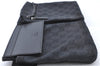 Authentic GUCCI Waist Body Bag GG Canvas Leather 28566 Black H8251