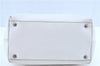 Authentic Ferragamo Gancini Leather Shoulder Tote Bag White H8257