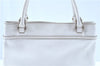 Authentic Ferragamo Gancini Leather Shoulder Tote Bag White H8257