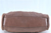 Authentic Ferragamo Gancini Leather Shoulder Tote Bag Brown Pink H8268