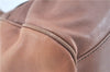 Authentic Ferragamo Gancini Leather Shoulder Tote Bag Brown Pink H8268