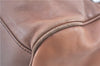 Authentic Ferragamo Gancini Leather Shoulder Tote Bag Brown Pink H8268