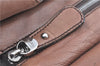 Authentic Ferragamo Gancini Leather Shoulder Tote Bag Brown Pink H8268