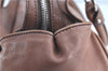 Authentic Ferragamo Gancini Leather Shoulder Tote Bag Brown Pink H8268