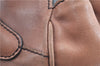 Authentic Ferragamo Gancini Leather Shoulder Tote Bag Brown Pink H8268