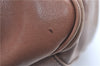 Authentic Ferragamo Gancini Leather Shoulder Tote Bag Brown Pink H8268