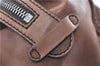 Authentic Ferragamo Gancini Leather Shoulder Tote Bag Brown Pink H8268
