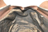 Authentic Ferragamo Gancini Leather Shoulder Tote Bag Brown Pink H8268