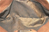 Authentic Ferragamo Gancini Leather Shoulder Tote Bag Brown Pink H8268