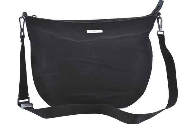 Authentic GUCCI Shoulder Cross Body Bag Nylon Leather 0013311 Black H8278