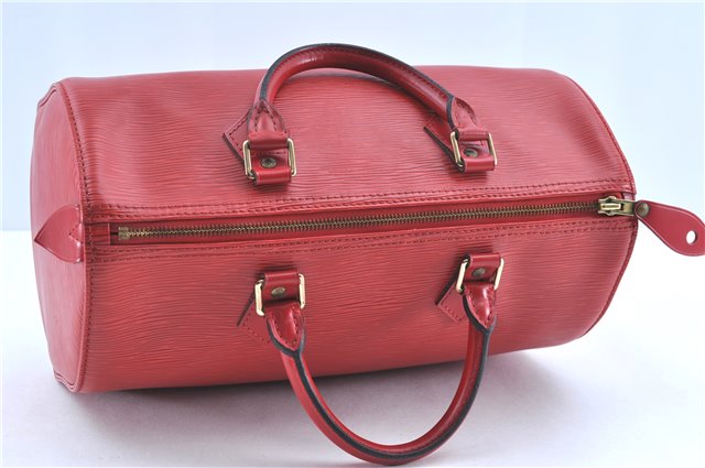 Authentic LOUIS VUITTON Epi Speedy 30 Hand Bag Red M43007 LV H8279