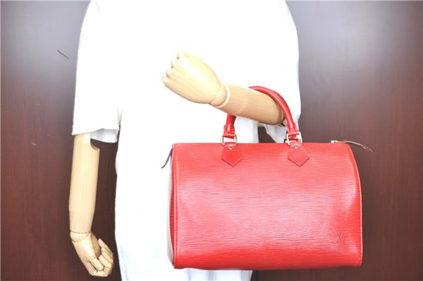 Authentic LOUIS VUITTON Epi Speedy 30 Hand Bag Red M43007 LV H8279