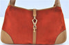 Auth GUCCI Bamboo Kandinsky Shoulder Hand Bag Suede Leather 0014060 Orange H8285