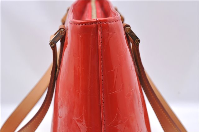 Authentic Louis Vuitton Vernis Houston Shoulder Hand Bag Red M91092 LV H8298