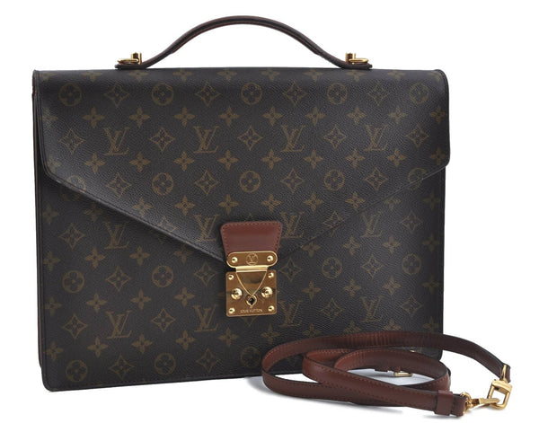 Auth Louis Vuitton Monogram Porte Documents Bandouliere M53338 Briefcase H8317