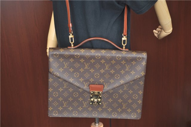 Auth Louis Vuitton Monogram Porte Documents Bandouliere M53338 Briefcase H8317
