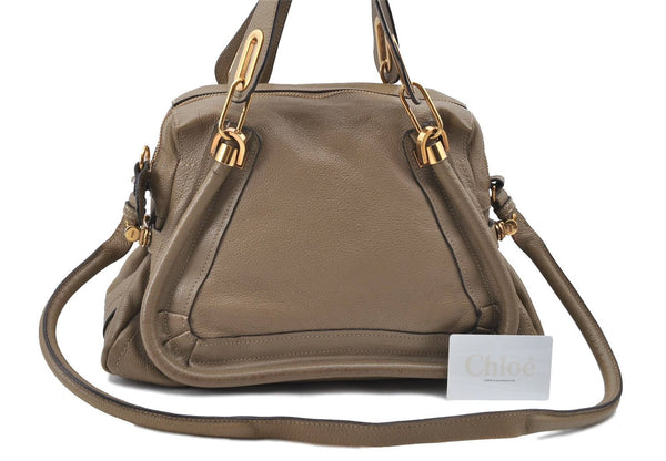 Authentic Chloe Paraty 2Way Shoulder Cross Body Hand Bag Brown H8382